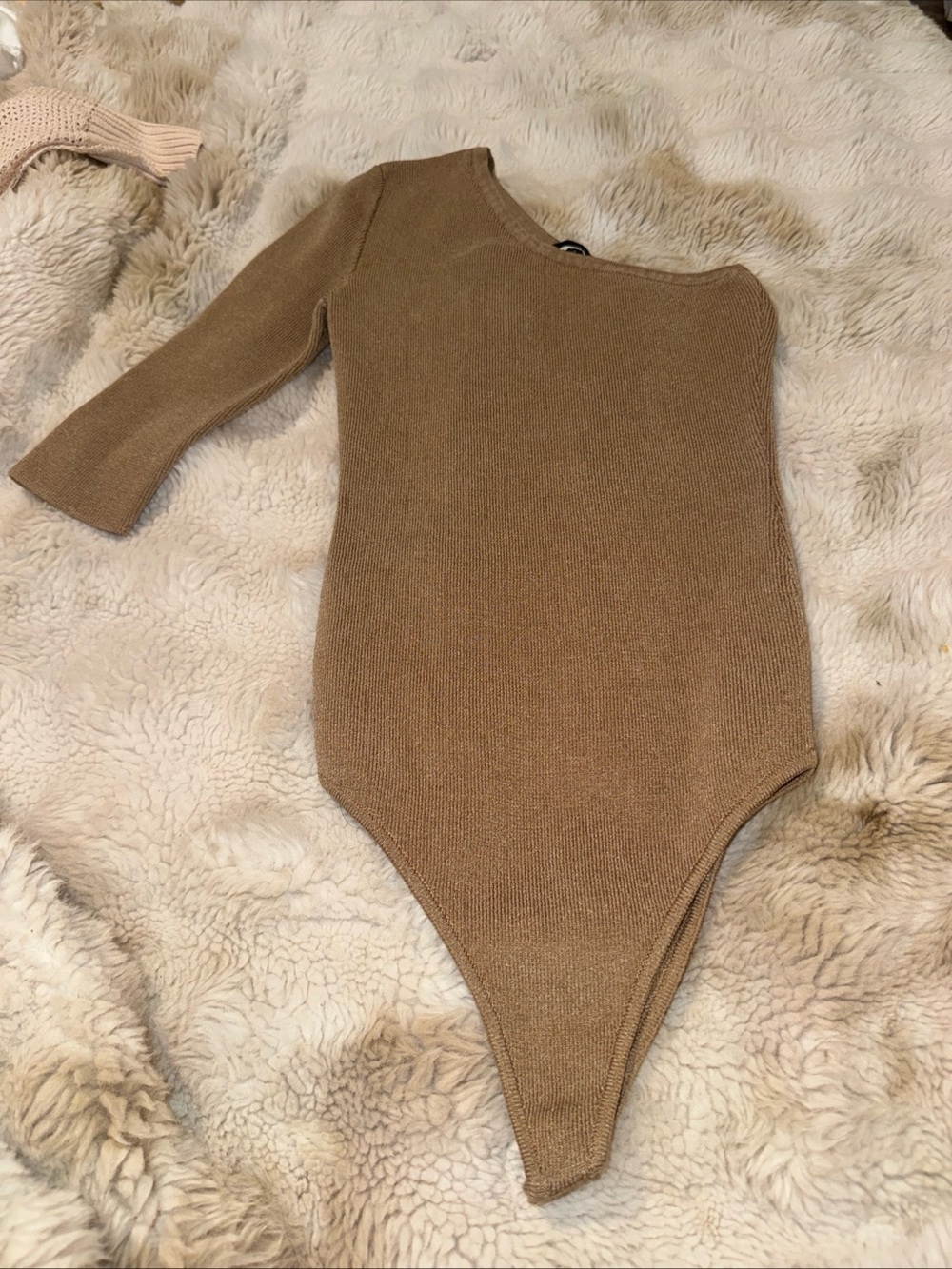 Vintage Philosophy Camel Knit Bodysuit y2k